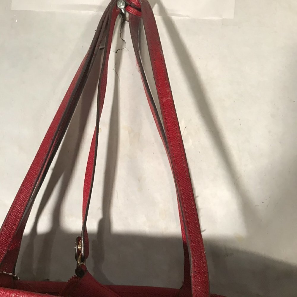 Vintage COACH Genuine Leather Women Brown Red Hand Shoulder Bag Purse - Picture 6 of 10